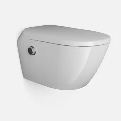 Bernstein Toilettes Japonaises céramique WC lavant suspendu, Télécommande, siège chauffant, Filtre, Séchoir - 59,5x42,5x43cm - T640PRO* Wc Japonais