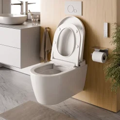 Duravit Toilettes Japonaises, WC japonais suspendu, WC lavant LED + Télécommande, siège chauffant, anti-tartre - 58x37,5x40,5cm - Soleil