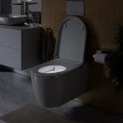 Duravit Toilettes Japonaises, WC japonais suspendu, WC lavant LED + Télécommande, siège chauffant, anti-tartre - 58x37,5x40,5cm - Soleil