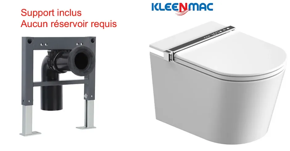 Kleenmac Toilettes suspendues intelligentes japonaises VERONA Blanc modèle KEB3018WTR-C