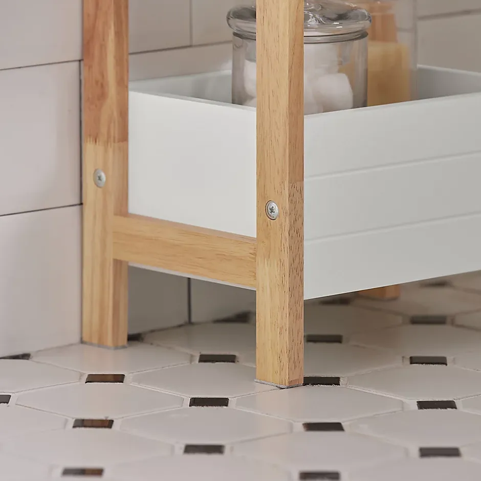 Sobuy Tour de Rangement Etagère de Stockage, 3 étages FRG226-WN,* Etagère Salle De Bains