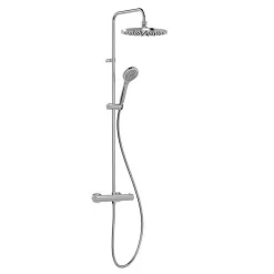 Swiss Aqua Technologies Tres Colonne de douche thermostatique XXL 250 + Douchette avec support coulissant et orientable 1 jet, Chrome (21639301)* Colonne De Douche Hydromassante