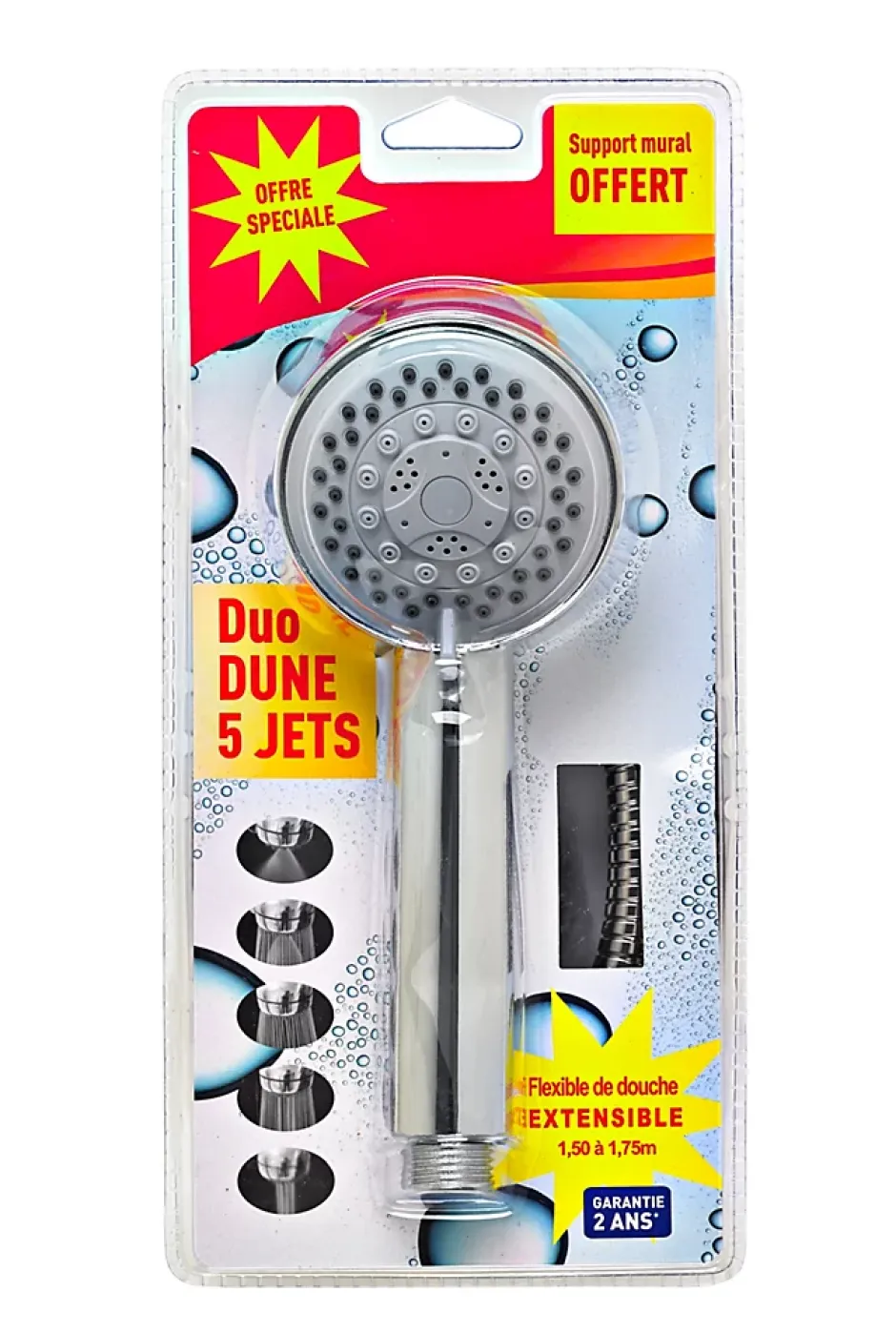 MTK Trio douchette + flexible + support mural Dune* Pommeau De Douche, Flexible Et Barre De Douche