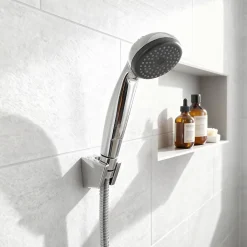 GoodHome Trio douchette + flexible + support chrome Blyth* Pommeau De Douche, Flexible Et Barre De Douche