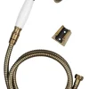 Edouard Rousseau Trio douchette + flexible + support vieux bronze Retro* Pommeau De Douche, Flexible Et Barre De Douche