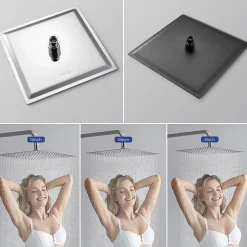 Sofetiy Max Tête de douche Inox Carrée 25cm Kit de douche