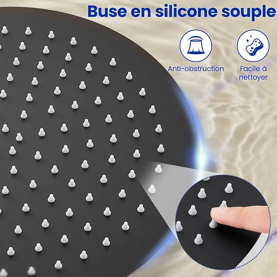 Sofetiy Max Tête de douche Inox Rond 30cm Kit de douche