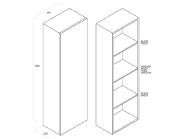Aqa Design Unité murale VENERE Chêne en Mdf