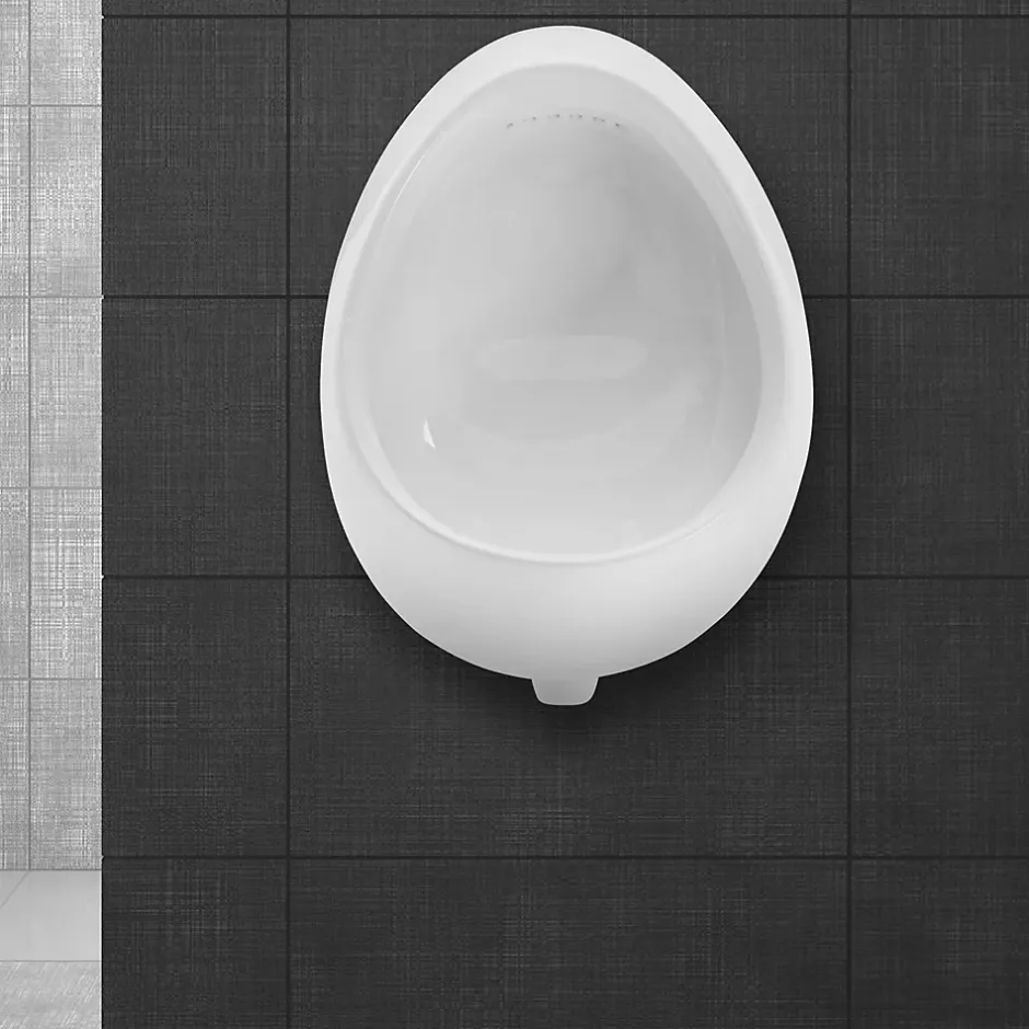 ECD Germany Urinoir avec Entrée d'Eau par l'Arrière, Drainage à l'Arrière, 35x42x30 cm, Céramique Blanc, Moderne, Rond* Urinoir