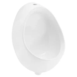 ECD Germany Urinoir avec Entrée d'Eau par le Haut, Drainage à l'Arrière, 35x42x30 cm, Céramique Blanc, Moderne, Rond* Urinoir