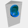 Ti'Pi Urinoir d'angle Uricoin - Version plate - Bleu* Urinoir