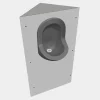 Ti'Pi Urinoir d'angle Uricoin - Version plate - Gris* Urinoir