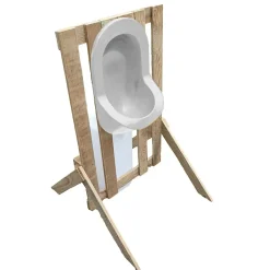 Ti'Pi Urinoir d'extérieur en palette - Epuré - Blanc - Design bohème - Réservoir 25 litres