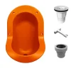 Ti'Pi Urinoir sans eau encastrable avec kit valve parachute et manchon droit - Polyéthylène - Orange* Urinoir