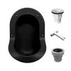 Ti'Pi Urinoir sans eau encastrable avec kit valve parachute et manchon droit - Polyéthylène - Noir