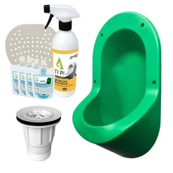Ti'Pi Urinoir sans eau encastrable vert + kit valve parachute + pack entretien* Urinoir