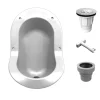 Ti'Pi Urinoir sans eau encastrable avec kit valve parachute et manchon droit - Polyéthylène - Blanc