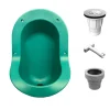 Ti'Pi Urinoir sans eau encastrable avec kit valve parachute et manchon droit - Polyéthylène - Bleu