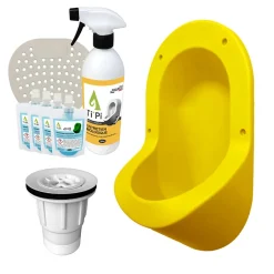 Ti'Pi Urinoir sans eau encastrable jaune + kit valve parachute + pack entretien* Urinoir