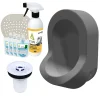 Ti'Pi Urinoir sans eau mural gris + kit valve bec de canard + pack entretien
