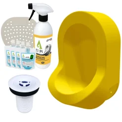 Ti'Pi Urinoir sans eau mural jaune + kit valve bec de canard + pack entretien
