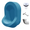 Ti'Pi Urinoir sans eau mural avec kit valve et manchon droit - Polyéthylène - Bleu* Urinoir