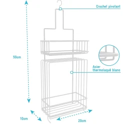 Galedo Valet Blanc suspendu 50x20x10 - LOU* Etagère Salle De Bains