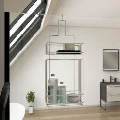 Aurlane Valet Etagères de douche Chrome 2 Paniers - 20x10x50 cm - LOU