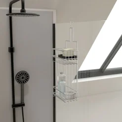 Aurlane Valet Etagères de douche Chrome 2 Paniers - 20x10x50 cm - LOU