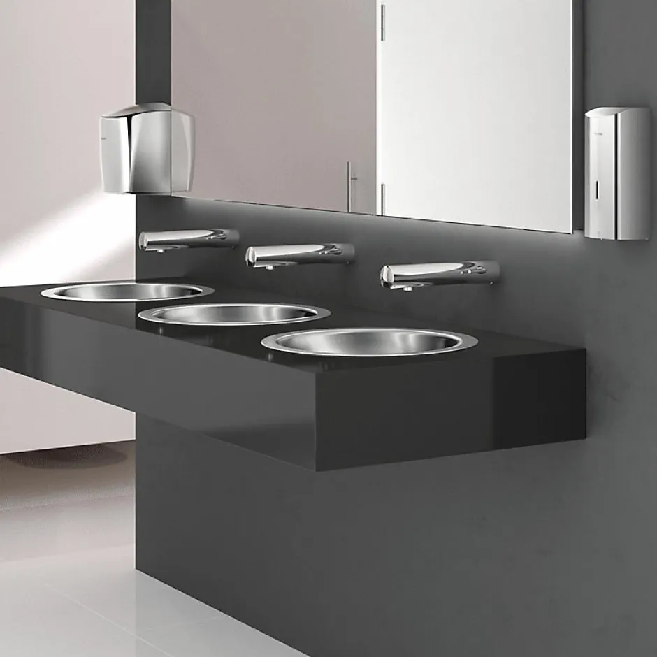 Delabie Vasque à Encastrer - Ronde - 37.5 cm - Inox Poli Brillant - HEMI* Vasque À Encastrer