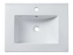 Vente-unique Vasque à encastrer blanche rectangle en céramique - 61 x 46,5 cm - MOTIAC