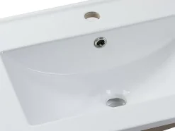 Vente-unique Vasque à encastrer blanche rectangle en céramique - 81 x 46,5 cm - MOTIAC