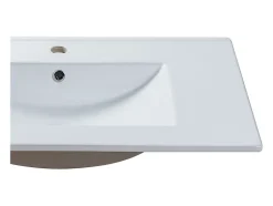 Vente-unique Vasque à encastrer blanche rectangle en céramique - 81 x 46,5 cm - MOTIAC