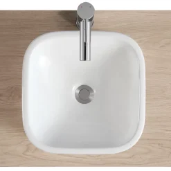 Homesight Vasque à encastrer carrée céramique blanc Oasis