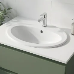 GoodHome Vasque à encastrer céramique Turso Blanc NF* Vasque À Encastrer