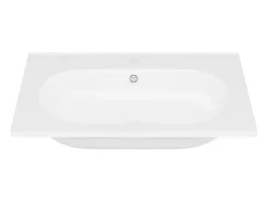 Vente-unique Vasque à encastrer en résine effet pierre - Blanc - L60 x l46 cm - OKIWA