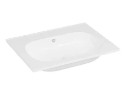 Vente-unique Vasque à encastrer en résine effet pierre - Blanc - L60 x l46 cm - OKIWA