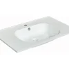 Vente-unique Vasque à encastrer en résine effet pierre - Blanc - L80 x l46 cm - OKIWA
