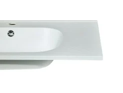 Vente-unique Vasque à encastrer en résine effet pierre - Blanc - L80 x l46 cm - OKIWA