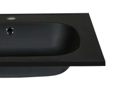 Vente-unique Vasque à encastrer en résine effet pierre - Noir - L60 x l46 cm - OKIWA