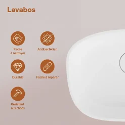 Lavaberg Vasque à encastrer ovale - Blanc Brillant - Minéral composite - L50 x l37 x H12 -3 cm - RUNA
