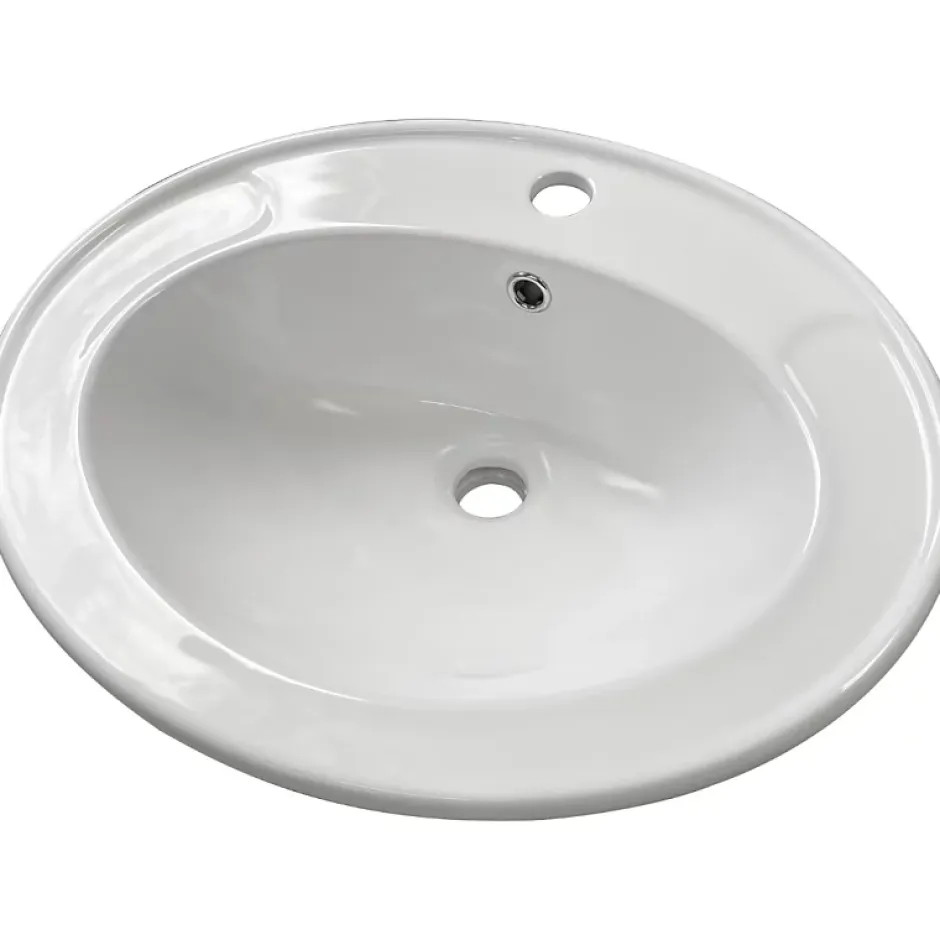 Planète Bain Vasque à encastrer ovale 55x45 cm en céramique - Nostra