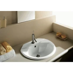Sanindusa Vasque à encastrer par dessus 58x49,5 céramique traditionnelle Jade blanc