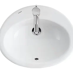 Sanindusa Vasque à encastrer par le dessus NF (conforme marchés publics) 55x44 hauteur 21,5cm céramique PARIS blanche
