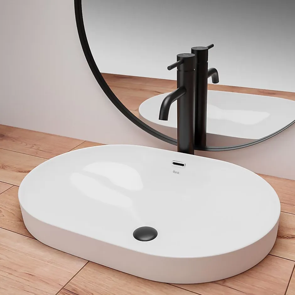 Rea Vasque À Encastrer Arleta White Oval* Vasque À Poser