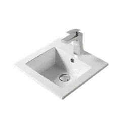 Otitec Vasque à encastrer rectangulaire - 41,5 x 41,5 cm - Blanc brillant - VELIA