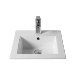 Otitec Vasque à encastrer rectangulaire - 41,5 x 41,5 cm - Blanc brillant - VELIA