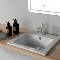 Planète Bain Vasque à encastrer rectangulaire en céramique