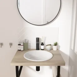 Homesight Vasque à encastrer ronde céramique blanc Oasis