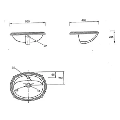 Planète Bain Vasque à encastrer rétro blanche - Belle époque* Vasque À Encastrer